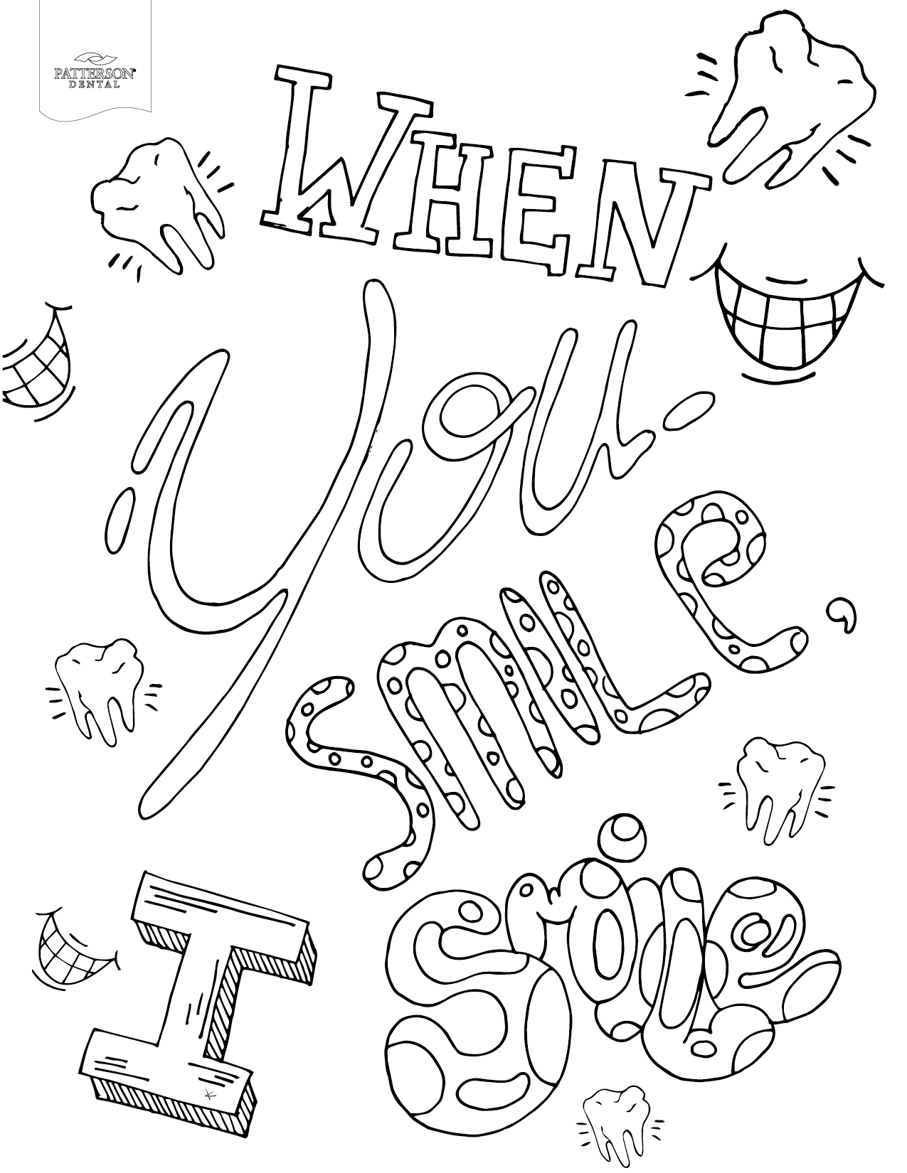 10 Toothy Adult Coloring Pages [Printable] - Off The Cusp