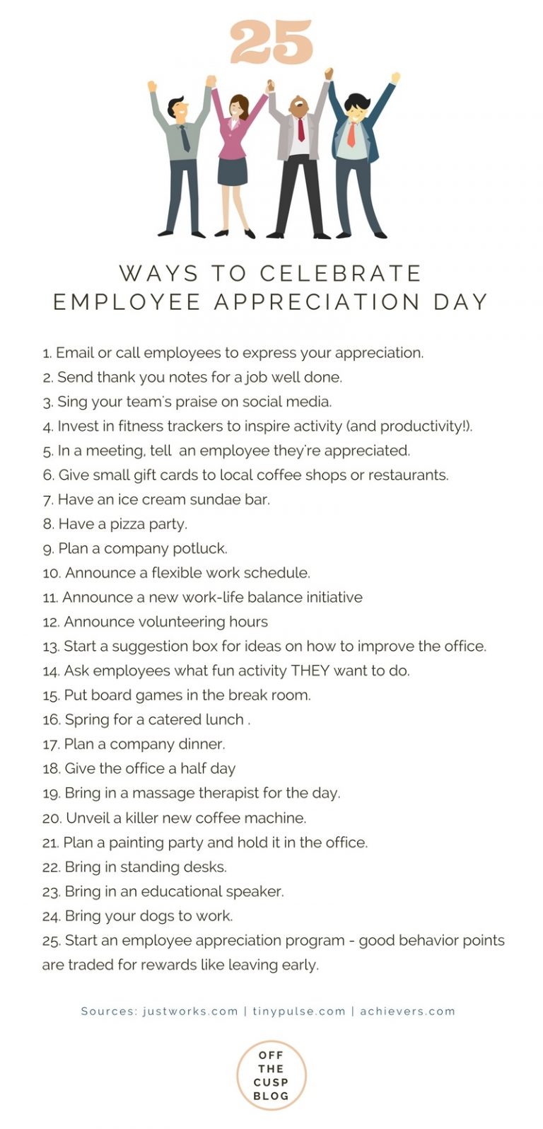 25 employee appreciation day ideas - Off the Cusp
